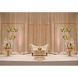 Bougie de scène de mariage Murs de bougie de scène de réception de mariage asiatique Splendide support mural de bougie en métal de mariage - Product Image 1