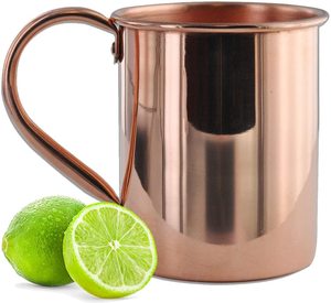 Mug à eau en cuivre finition brillante, écologique, grande capacité, article de restauration, bienfaits ayurvédiques pour la santé, maison - Product Image 1