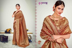 อินเดียขายส่งเหตุการณ์สวมใส่ผ้าไหมทอสารีกับเสื้อ6ชิ้นออกแบบ Sarees 2022อินเดียแบบดั้งเดิมสวมใส่ - Product Image 3