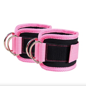 สายรัดข้อเท้าสำหรับเครื่องเคเบิล (แพ็ค2ชิ้น),สายรัดข้อเท้าหุ้มด้วยยางเทียมพร้อม D-Ring (รวมกล่องพกพาฟรี) - Product Image 2