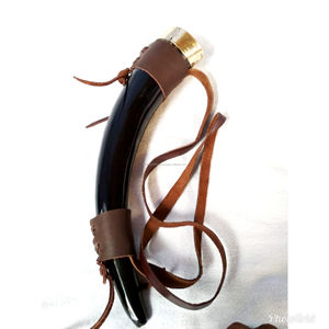 Fait à la main meilleure qualité Viking médiéval corne à boire poli naturel véritable corne support en cuir nouveauté cadeaux Vintage artisanat Style - Product Image 1