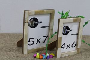 La dernière conception de Sambhal ensemble de cadres photo en incrustation d'os naturel couleur blanche maison hôtel bureau décoration matériaux MDF en métal durables - Product Image 3