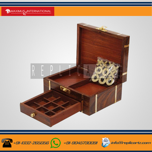 Classic Wooden <b>Playing</b> <b>Card</b> Holder Box Double Deck Storage Case Handmade Brown Decorative Game Box Educational Toy Kids Adults - Product Image 2