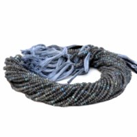 Perles de pierres précieuses de qualité supérieure, labradorite grise bleue feu, facettées, rondes, 3 mm-4 mm, pour la fabrication de bijoux, fournisseur tiers