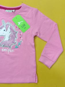 Sudadera de Punto con Forro y Estampado de Unicornio para Niñas de Alta Gama, Otoño, Manga Larga, Informal, de Algodón, Edad 2-9 Años - Product Image 5
