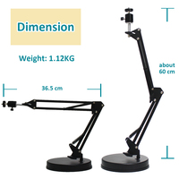 Melei-Support à col de cygne à hauteur réglable pour téléphone portable, caméra de sport et appareils avec standard de 1/4 pouces