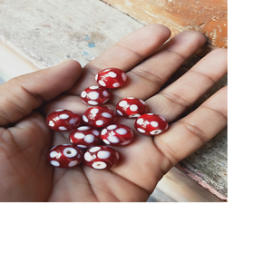 Cuentas de cristal con lunares rojos y blancos de 8 mm hechas a medida, diseñadores de joyas, tiendas de cuentas, Material de cristal suelto disponible de 4 mm y 2 mm - Product Image 2