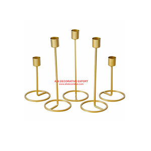 Candelero cónico de Metal dorado, soporte decorativo para el hogar, decoración de boda antigua dorada, soporte para velas hecho a mano - Product Image 6