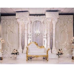 Tema Blanco clásico escenario de boda canadiense novia cristiana novio escenario de boda impresionante escenario de decoración de boda india EE. UU. - Product Image 1