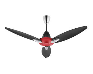 Ventilateur de plafond électrique en métal Bloom Daffodil Goodbye Dust 1250 mm |   Design rouge et noir scintillant pour utilisation hôtelière - Product Image 1