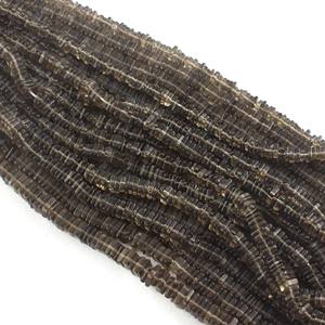 Cristaux carrés de quartz fumé de haute qualité perles de pierre taillées Heishi fines brunes pour la guérison en douceur et la fabrication de bijoux - Product Image 6