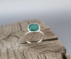 Anillo de Plata de Ley 925 y GEMA de ónix verde, hecho a mano - Product Image 3
