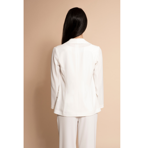 Chaqueta elegante de mujer para primavera/otoño, 100% hecha en Italia, de la marca SM Quality, corte regular, en tela fluida, con 1 botón, ideal para la oficina. - Product Image 4