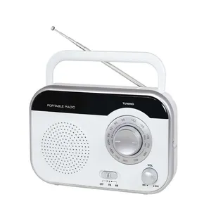 CT-PR003A-410WホワイトBポータブルAMFMアナログラジオ