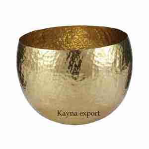 Cuenco de chapa de hierro fundido único, hermosa fiesta de boda y Hotel, cuenco decorativo de metal con acabado dorado, cuenco martillado para servir frutas - Product Image 1