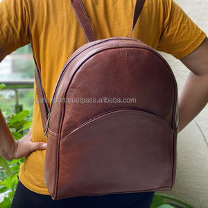Mochila De cuero auténtico para hombre y mujer, bolso de mensajero hecho a mano, dos en uno, elegante - Product Image 1