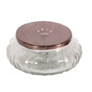 Glass <b>Pet</b> Cremation <b>Urn</b>, Paw Mark <b>Urn</b> - Product Image 1