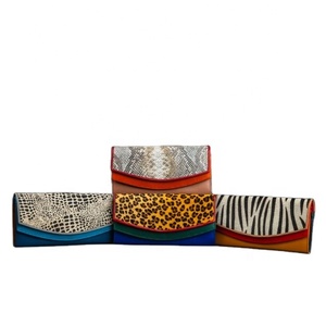 New Stylish Hair On Hide Colourful Fur Leather Clutch Unique Personalized Leather ATM <b>Card</b> <b>Holder</b> <b>Wallets</b> Fur Leather Clutch - Product Image 1