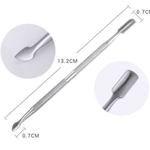 Empujador de cutículas y cortador de bordes rectos, doble punta, cutícula de acero inoxidable 100% - Product Image 5