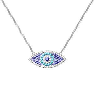 Collier mauvais œil pour enfants Pendentifs Bijoux en acier inoxydable avec pierre de zircon - Product Image 2