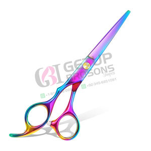 Ciseaux de barbier en acier inoxydable de qualité supérieure avec poignées en caoutchouc pour la coupe de cheveux professionnelle - Ciseaux de salon de beauté durables - Product Image 1