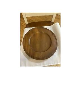 Assiette à fruits en bois noix, pour collation ronde de qualité alimentaire personnalisée assiettes de chargeur en bois pour usage domestique et ustensiles de cuisine 9 pièces - Product Image 1