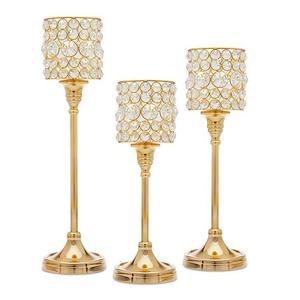 Juego de soporte de vela de tres tamaños diferentes en soporte de vela de color dorado de metal para accesorios de decoración de boda - Product Image 6