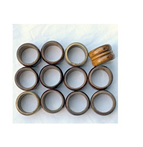 Anneau de serviette en bois naturel fait à la main pour hommes, 1 pièce, Set avec 6 anneaux en pierres, porte-serviettes en bois à bas prix - Product Image 3