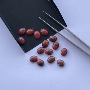 8mm 10mm Naturel Rouge Coquelicot Jaspe Pierre Lisse Ovale Calibré Cabochon Lâche De Pierres Précieuses Fabricant Semi Précieux Fournisseur - Product Image 2