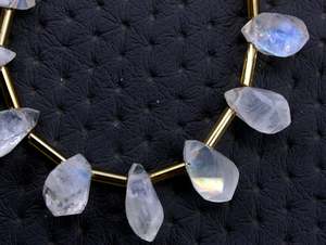 Cuentas de forma de lágrima trenzadas para fabricación de joyas, piedra lunar de arcoíris Natural, 19 piezas, venta al por mayor - Product Image 5