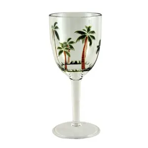 12oz Outdoor BPA free Tropical Palm Acrylic wine glass