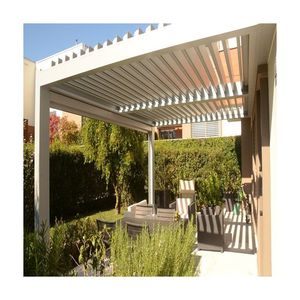 Tự Động Pergolas SPA Arch Nhôm Louvered Mái Hiên Patio Pavilion Ngoài Trời Gazebo Pergola Với Không Khung Cửa Trượt - Product Image 5