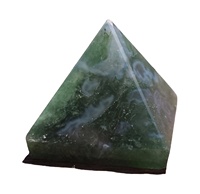Pyramide en Agate Mousse Naturelle de Haute Qualité, Pierre Précieuse Sculptée Artisanale, Artisanat Européen, Thérapie Guérisseuse, Décoration d'Intérieur, Utilisation comme Sous-Verre