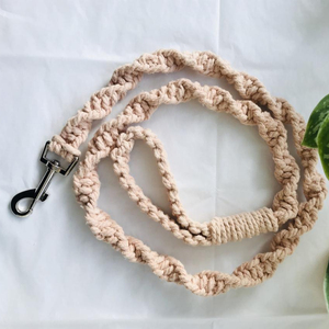 Macrame Dog Lead with Organic and Natural Dye Cotton - Product Image 1