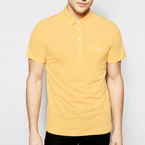 Wholesale 100% Cotton 200g Custom Pocket Blank Polo Button Polo <b>Shirt</b> <b>Collar</b> Ribbed Polo <b>T</b> <b>Shirt</b> Men - Product Image 1