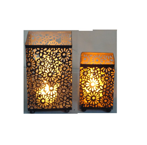 Fabricant de fer chauffe-plat Votive Vente à chaud Fer décoratif pour la maison Ensemble votif de deux bougies coupées en métal Diffusar de bougie pour la décoration - Product Image 1