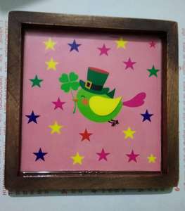 Venta caliente decorativo colorido etiqueta engomada con esmalte bandeja de madera - Product Image 3