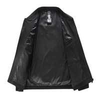 Blouson bomber bleu marine pour homme, col montant, fermeture éclair, doublure polaire, coupe-vent, vêtement décontracté pour l'automne