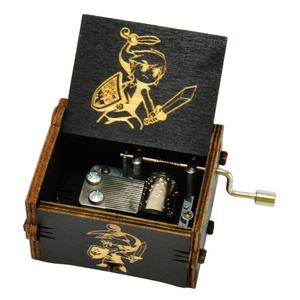 <span class=keywords><strong>Caja</strong></span> <span class=keywords><strong>Musical</strong></span> de Madera con Grabado Láser Negro de Davy Jones, de Moda, para Regalos de Navidad, Regalo de Cumpleaños, Retro, de Madera con Manivela y Base - Product Image 2