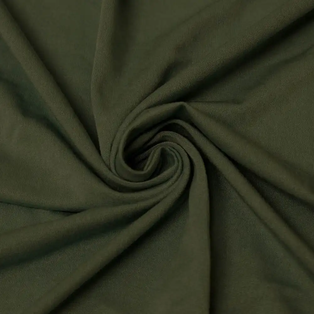 육군 녹색 어두운 폴리에스테 레이온과 뻗기 니트 저지를 위한 스판덱스 직물-유행 직물에서 중간 무게