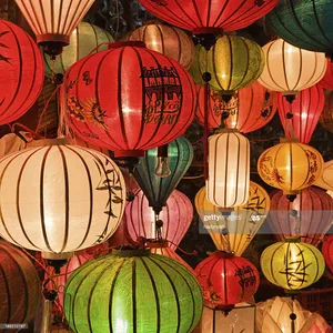 Linterna de tela para festival, farol antiguo de color ámbar de Vietnam + 84383004939