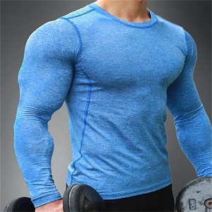 T-shirts de compression unisexes à manches longues en polyester spandex de haute qualité pour le sport - Product Image 3