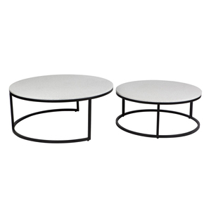 Tables basses gigognes contemporaines et élégantes Tables décoratives polyvalentes de salon au design moderne Espaces bas Lot de 2 - Product Image 2