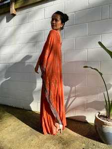 Nouveauté 2022, robe longue Tie Dye Kaftan à motif uni, couverture de station balnéaire naturelle, tenue décontractée écologique taille libre - Product Image 6