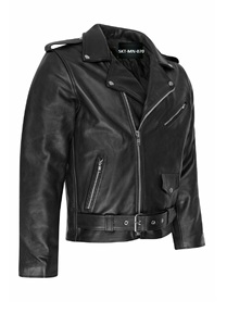 Veste de motard unisexe en cuir de mouton noir avec fermeture éclair et corps en fourrure disponible dans toutes les couleurs de cuir fabriqué au Pakistan - Product Image 2