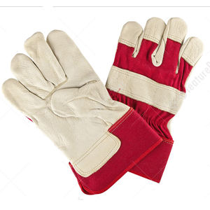 Mitaines de travail industrielles en cuir fendu certifiées EN420, antidérapantes, antistatiques, anti-coupures, 14 pouces - Product Image 1