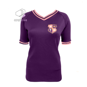 Kapa epsilon PSI của phụ nữ thoải mái phong cách v-cổ Áo mô hình rắn với logo phía trước thoáng khí cho văn phòng hoặc đường phố sử dụng - Product Image 2