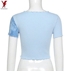 Crop Women <b>Tops</b> 2021 Custom Cropped Workout Shirts Fitness Wear Fitted Gym Cotton Ladies Summer Yoga Crop <b>Top</b> Women - Product Image 3