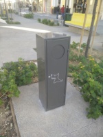Poubelle de recyclage en métal pour extérieur 120L, poubelle en acier, bac de recyclage pour rue et parc, 4 compartiments