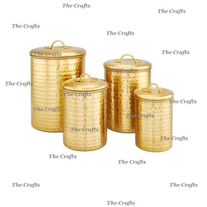 Récipient antique en cuivre de quatre tailles différentes pour la maison et le restaurant Boîte de conteneurs de stockage de cuisine à bas taux - Product Image 2